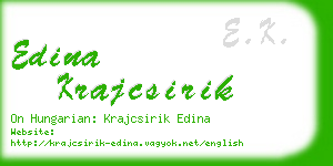 edina krajcsirik business card